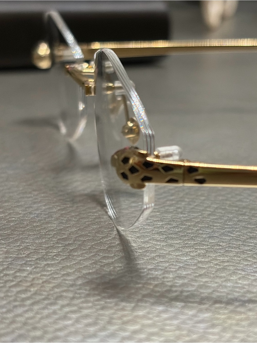 CARTIER RIMLESS GOLD TONE EYEGLASSES WITH CARTIER CASE